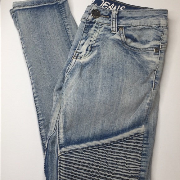 Girls biker blue jeans size 10 VIP Jeans - Picture 1 of 9